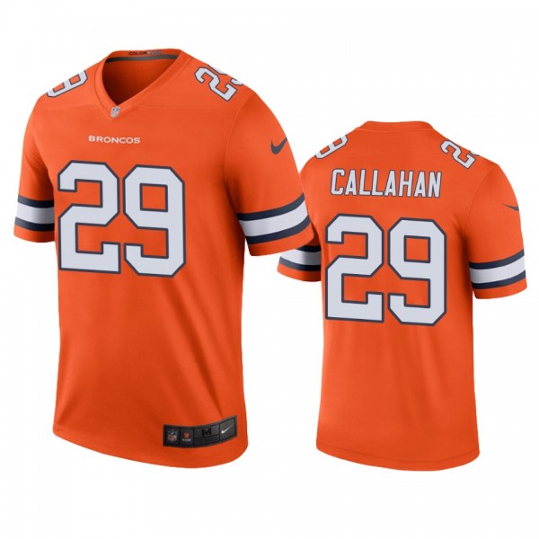 Denver Broncos #29 Bryce Callahan Orange Color Rus...