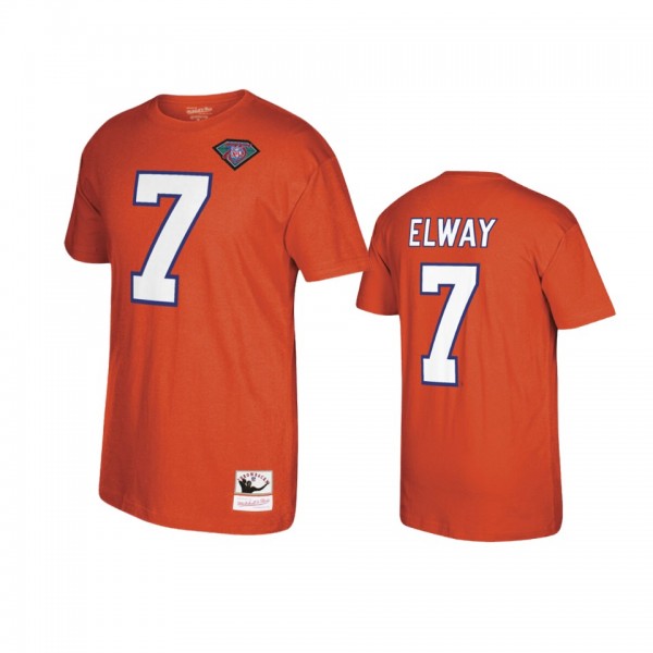 Denver Broncos John Elway Orange Name & Number...
