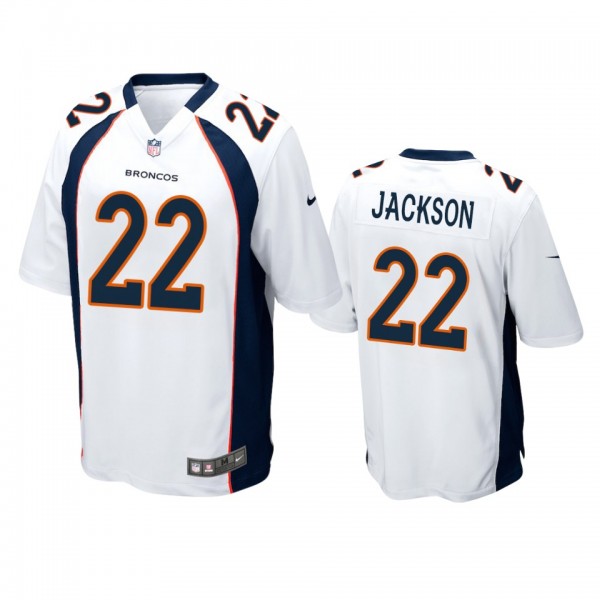 Denver Broncos #22 Kareem Jackson White Game Jersey - Men's