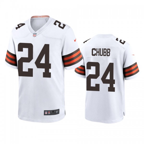 Cleveland Browns Nick Chubb White 2020 Game Jersey