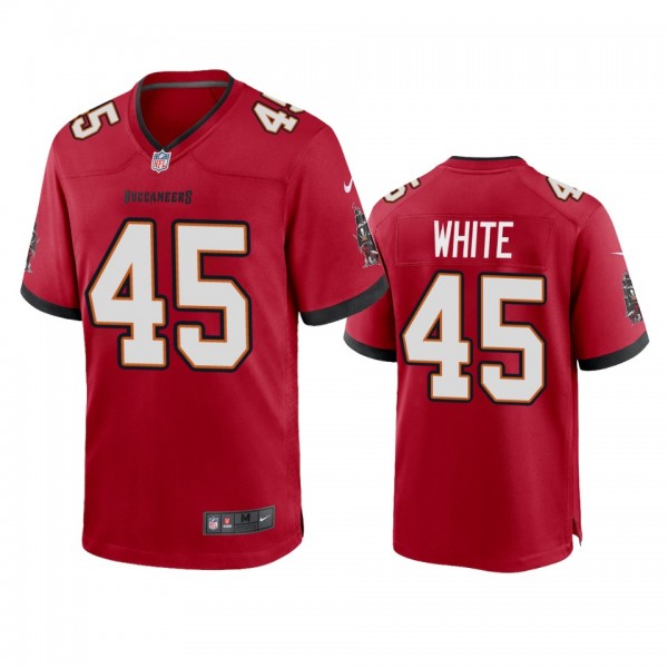 Tampa Bay Buccaneers Devin White Red 2020 Game Jer...