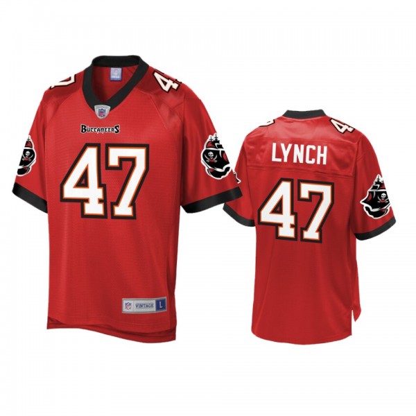 Men's Buccaneers John Lynch Red NFL Pro Line Jerse...