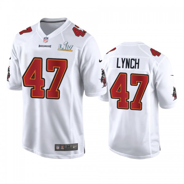 Tampa Bay Buccaneers John Lynch White Super Bowl LV Game Fashion Jersey