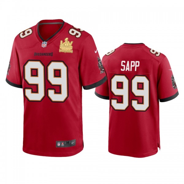 Tampa Bay Buccaneers Warren Sapp Red Super Bowl LV Champions Game Jersey