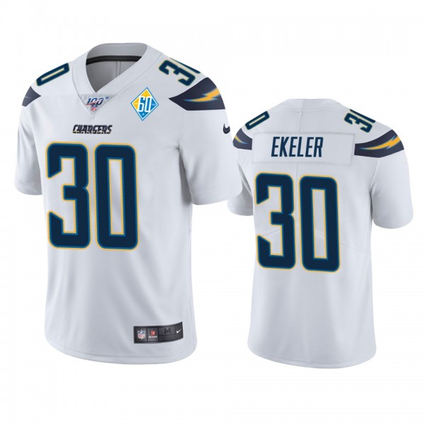 Los Angeles Chargers Austin Ekeler White 60th Anni...