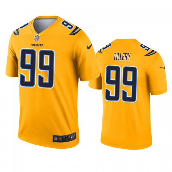 Los Angeles Chargers Jerry Tillery Gold Inverted L...