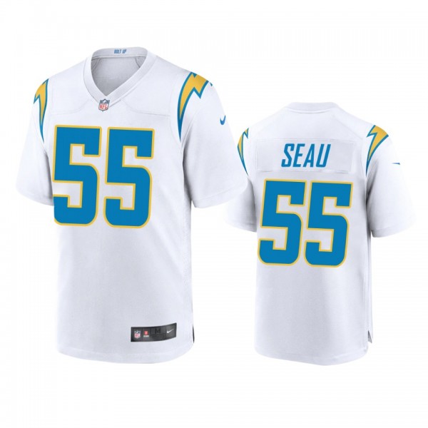 Los Angeles Chargers Junior Seau White 2020 Game J...