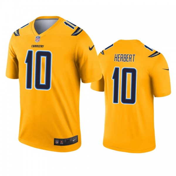 Los Angeles Chargers Justin Herbert Gold Inverted ...