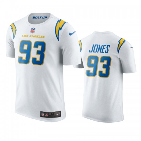 Men's Los Angeles Chargers Justin Jones White Name...