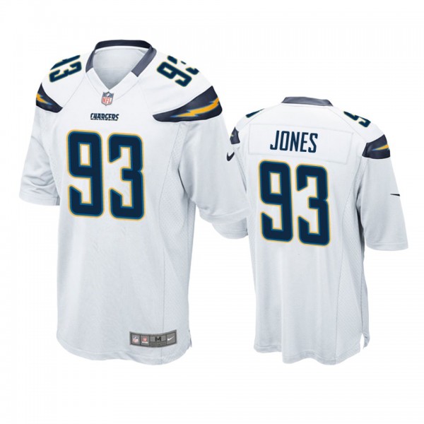 Los Angeles Chargers Justin Jones White Game Jerse...