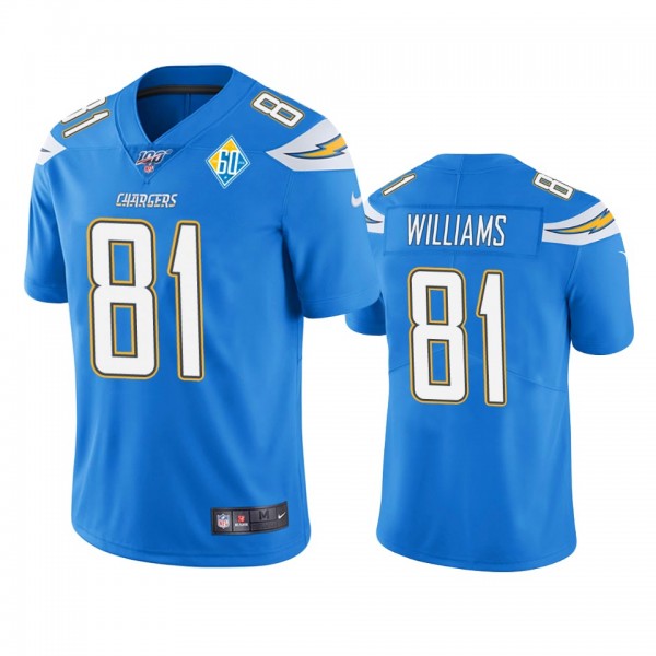 Los Angeles Chargers Mike Williams Light Blue 60th...