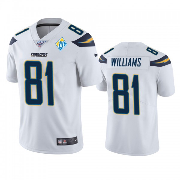 Los Angeles Chargers Mike Williams White 60th Anni...