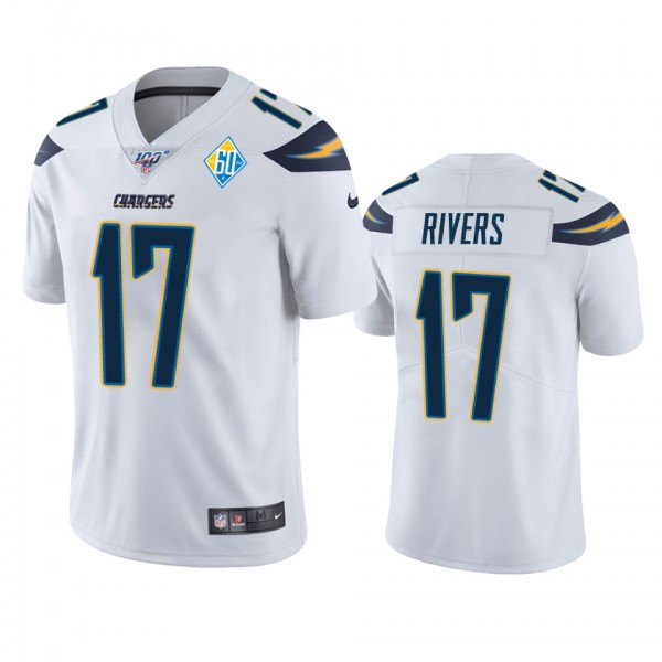 Los Angeles Chargers Philip Rivers White 60th Anni...