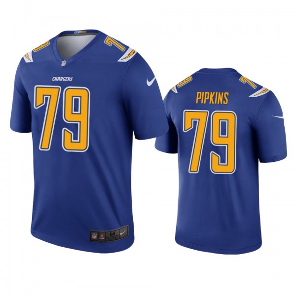 Los Angeles Chargers Trey Pipkins Royal 2019 NFL Draft Color Rush Legend Jersey
