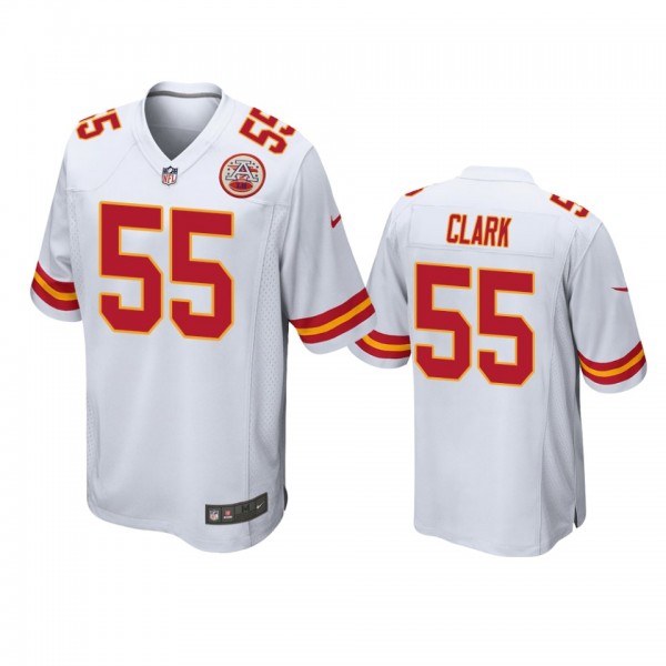 Kansas City Chiefs #55 Frank Clark White Game Jers...