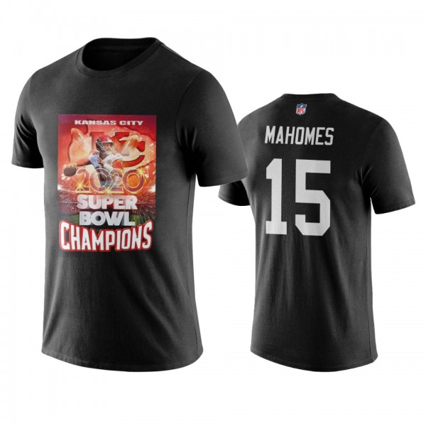 Men's Kansas City Chiefs Patrick Mahomes Black Super Bowl Champion T-shirt
