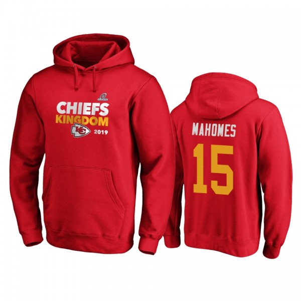 Kansas City Chiefs Patrick Mahomes Red 2019 NFL Playoffs Bound Hometown Checkdown Pullover Hoodie