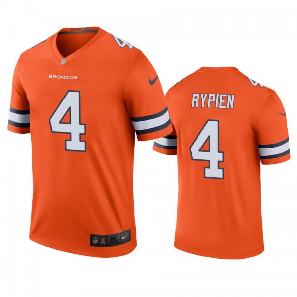 Denver Broncos Brett Rypien Orange Color Rush Lege...
