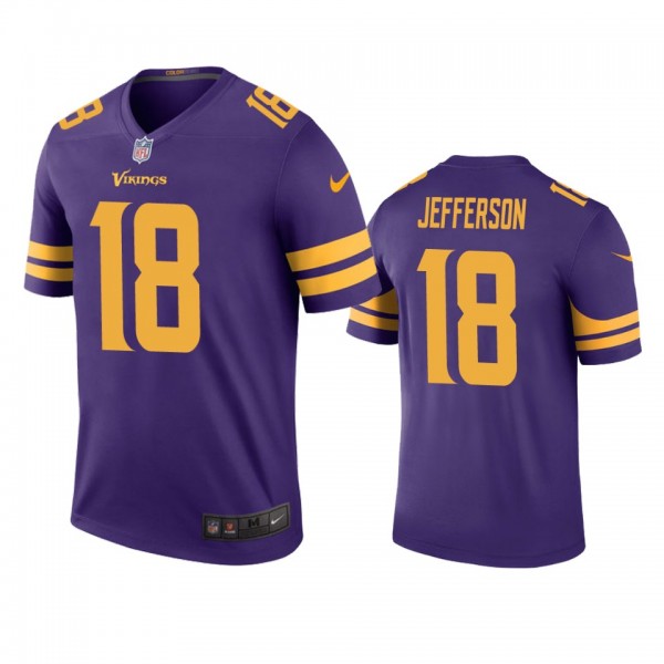 Minnesota Vikings Justin Jefferson Purple Color Ru...