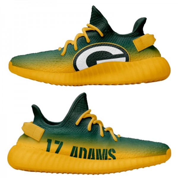 Men's Yeezy Boost 350 Green Bay Packers Davante Adams Green Lightweight Shoes