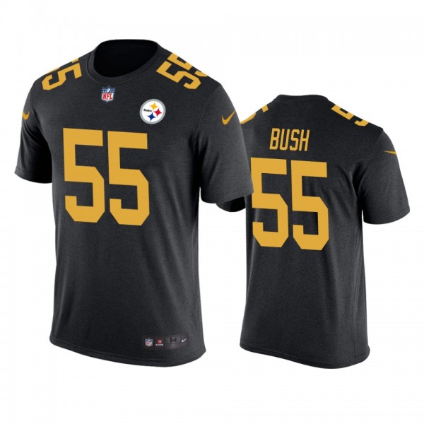 Pittsburgh Steelers #55 Devin Bush Black Color Rush T-Shirt