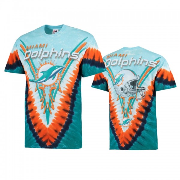 Men's Miami Dolphins Aqua Tie-Dye Premium T-Shirt
