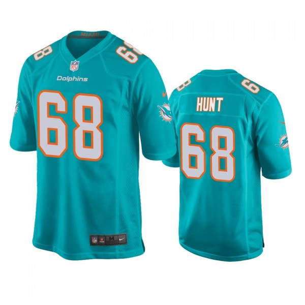 Miami Dolphins Robert Hunt Aqua 2020 NFL Draft Gam...