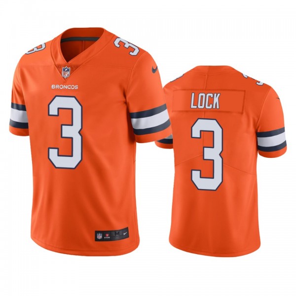 Denver Broncos Drew Lock Orange Color Rush Limited...