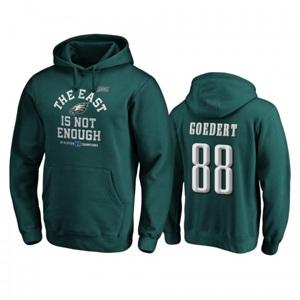 Philadelphia Eagles Dallas Goedert Midnight Green 2019 NFC East Division Champions Cover Two Pullover Hoodie