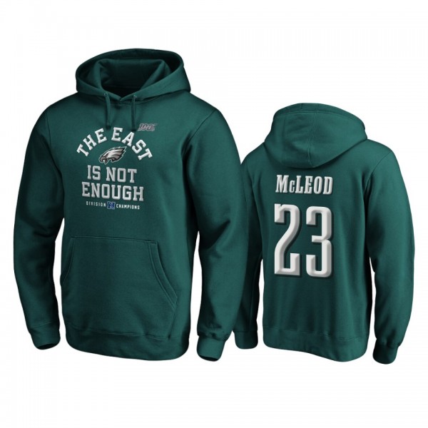 Philadelphia Eagles Rodney McLeod Midnight Green 2019 NFC East Division Champions Cover Two Pullover Hoodie
