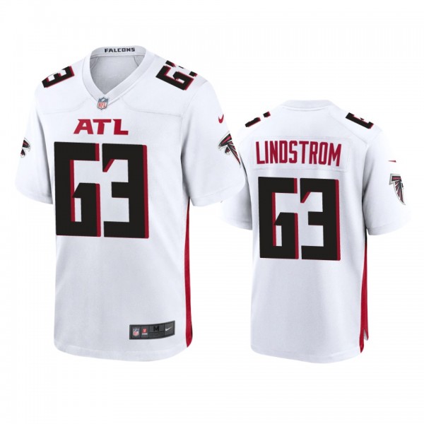 Atlanta Falcons Chris Lindstrom White 2020 Game Je...