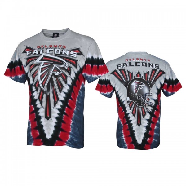 Men's Atlanta Falcons Gray Red Tie-Dye Premium T-S...