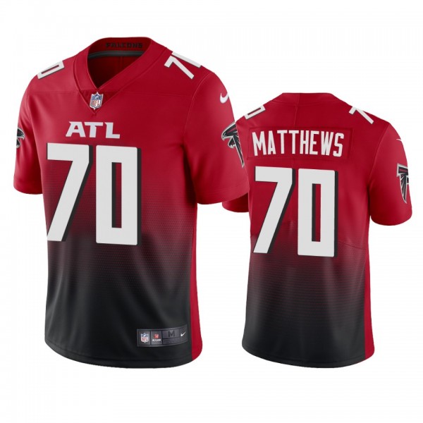 Atlanta Falcons Jake Matthews Red 2020 2nd Alterna...