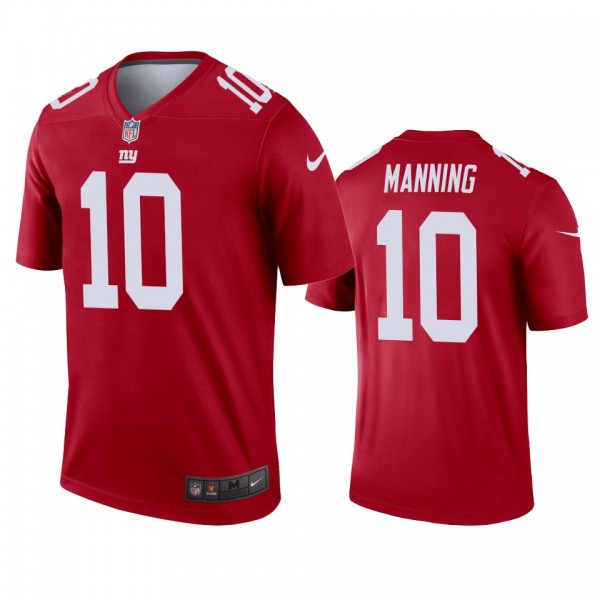 New York Giants Eli Manning Red Inverted Legend Je...