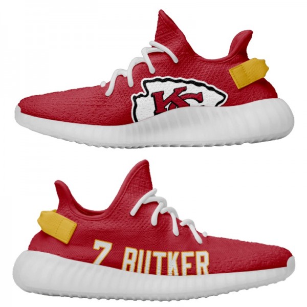 Men's Yeezy Boost 350 Kansas City Chiefs Harrison Butker Red Lightweight Shoes