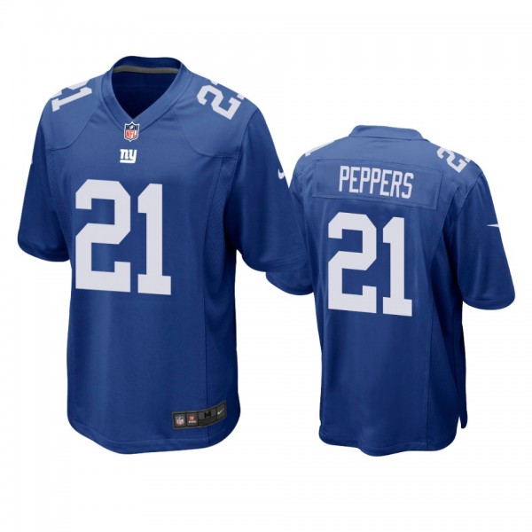 New York Giants #21 Jabrill Peppers Royal Game Jer...