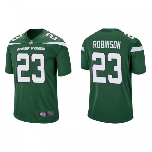 Men's New York Jets James Robinson Green Game Jers...