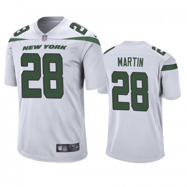New York Jets #28 Curtis Martin White 2019 Game Je...