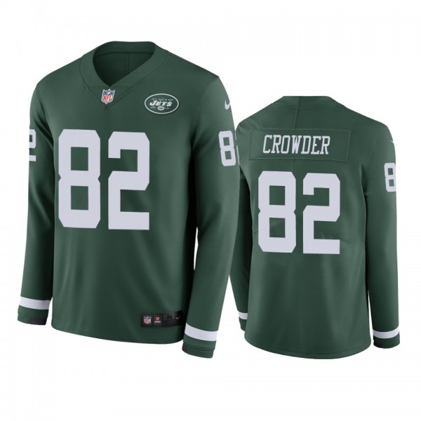 New York Jets Jamison Crowder Green Therma Long Sleeve Jersey