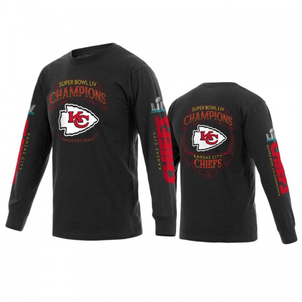 Men's Kansas City Chiefs Black Super Bowl LIV Champions Long Sleeve T-Shirt