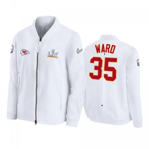 Kansas City Chiefs Charvarius Ward White Super Bowl LV Diamond Coaches Full-Zip Jacket