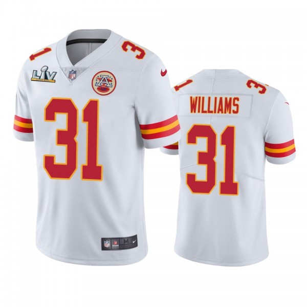 Kansas City Chiefs Darrel Williams White Super Bowl LV Vapor Limited Jersey