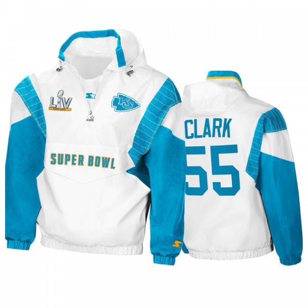 Kansas City Chiefs Frank Clark White Teal Super Bo...