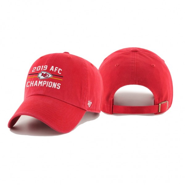 Men's Kansas City Chiefs Red 2019 AFC Champions Clean Up Hat