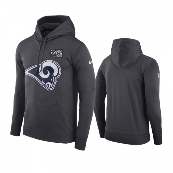 Men's Los Angeles Rams Anthracite Crucial Catch Hoodie