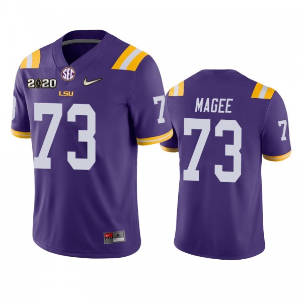LSU Tigers Adrian Magee Purple 2020 National Champions Game Jersey