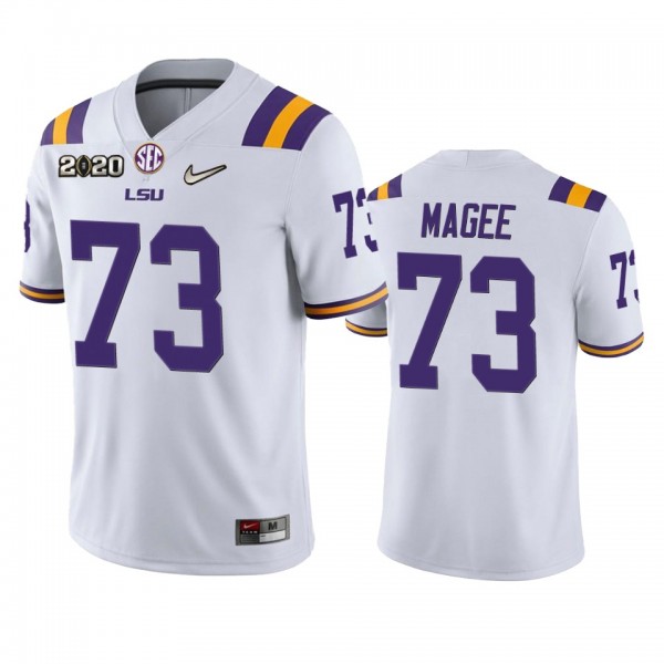 LSU Tigers Adrian Magee White 2020 National Champions Game Jersey