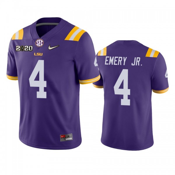 LSU Tigers John Emery Jr. Purple 2020 National Cha...