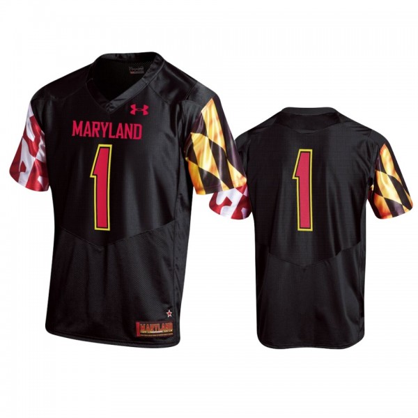 Maryland Terrapins #1 Black Replica College Football Jersey