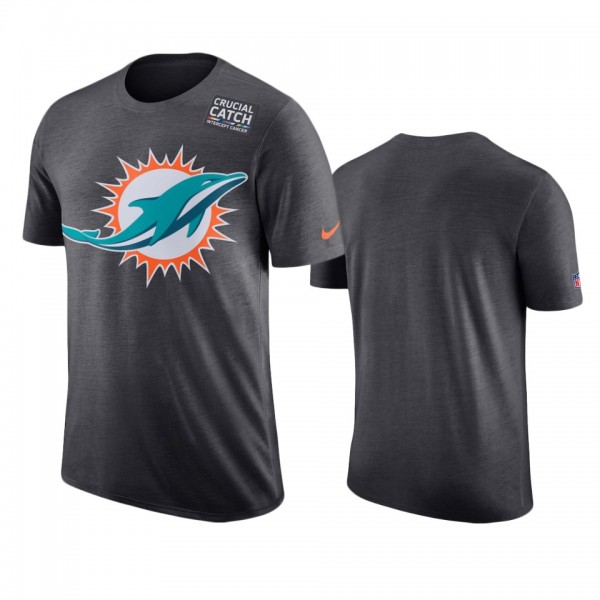 Men's Miami Dolphins Anthracite Crucial Catch T-Shirt
